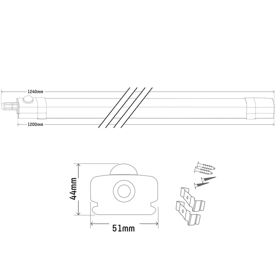 LED's Light LED TL verlichting met sensor 120 cm - Bewegingssensor en bewegingsdetectie - 4100 lm TL verlichting led.gl