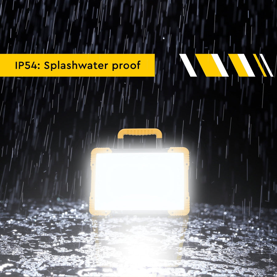 LED's Light 18V Hybride LED Bouwlamp 5500lm - Incl Adapters - Bedraad en draadloos te gebruiken – IP54 – Rough Service Tested – 47W Bouwlampen led.gl