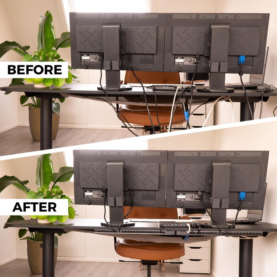 OrgaNice Kabelgoten Set - Zelfklevende organiser voor Bureau & TV - Wit Snoeren led.gl
