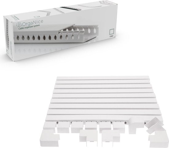 OrgaNice Kabelgoten Set - Zelfklevende organiser voor Bureau & TV - Wit Snoeren led.gl