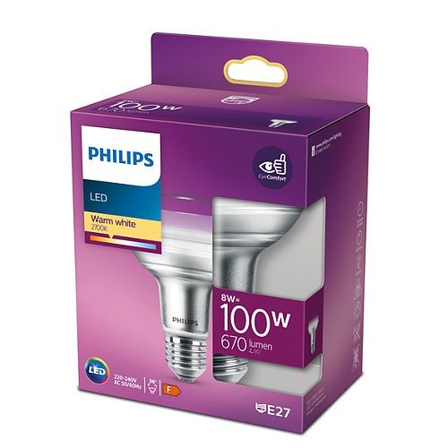 Philips E27 LED Reflectorlamp - 7W vervangt 100W - Warm wit licht Reflectorlampenen led.gl