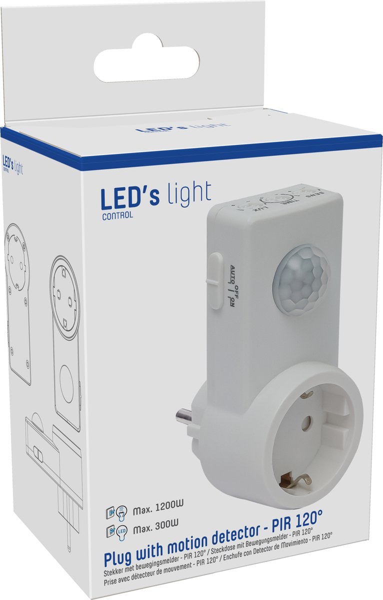 LED's Light plug-in Bewegingssensor met Stopcontact - 10 meter bereik - Incl. daglichtsensor Sensoren led.gl