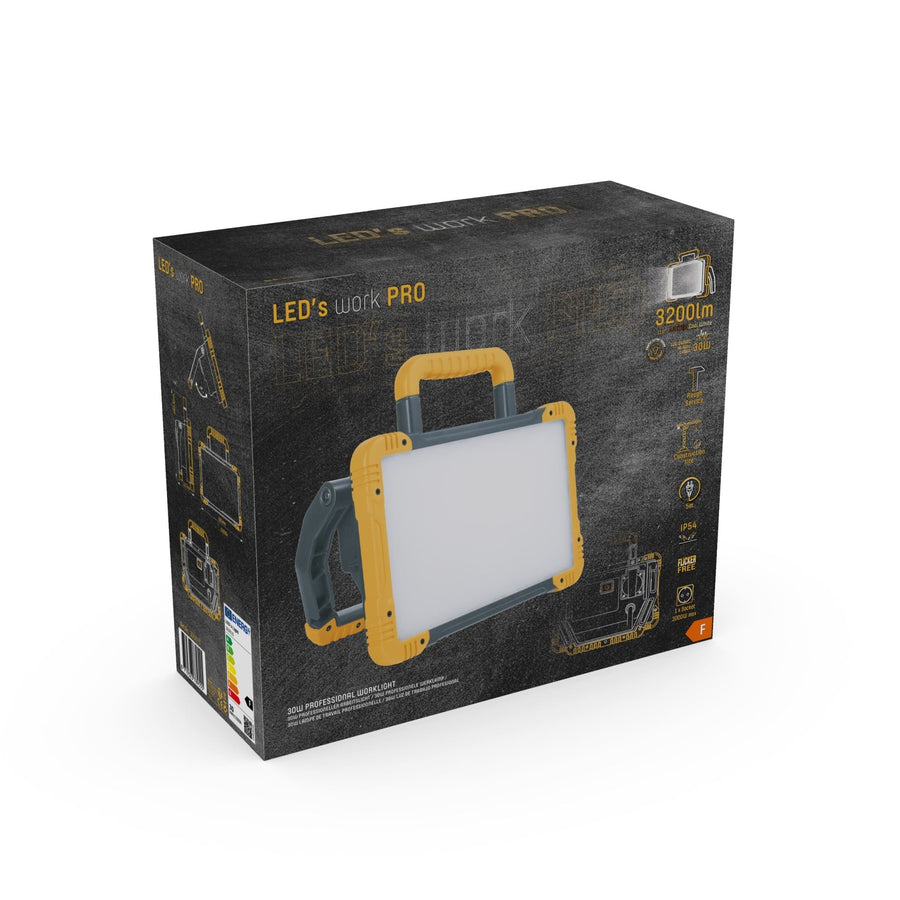 LED's Work Premium LED Werklamp 3200 - 5 meter kabel - Rough Service Tested - IP54 waterdicht - 30W Bouwlampen led.gl