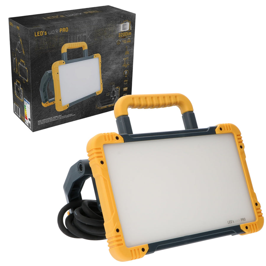 LED's Work Premium LED Werklamp 3200 - 5 meter kabel - Rough Service Tested - IP54 waterdicht - 30W Bouwlampen led.gl