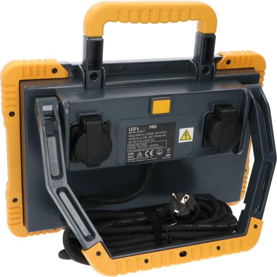 LED's Work Premium LED Werklamp 6500 - 5 meter kabel - Rough Service Tested - IP54 waterdicht - 60W Bouwlampen led.gl