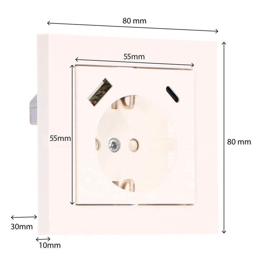 ProCharge Wandcontactdoos met USB-C en USB snelladers - Universeel - Wit - RAL9010 Stekkers led.gl