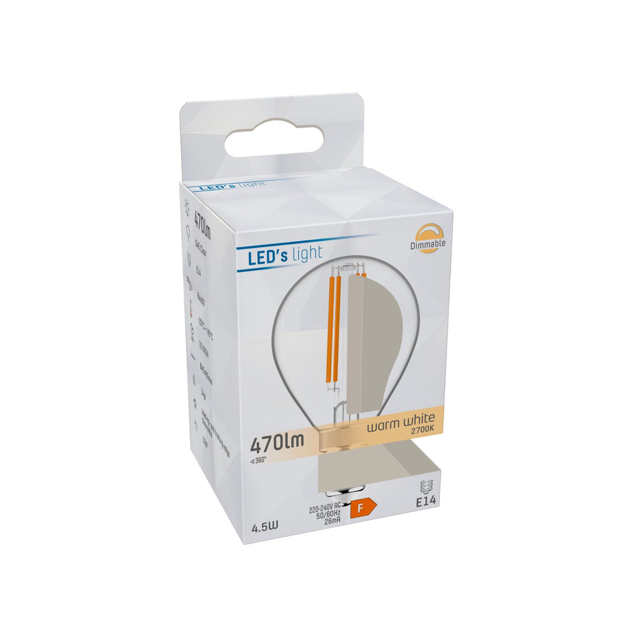Dimbare LED Lamp E14 - Dimbaar warm wit licht - 470 lm Dimbare filament lampen led.gl