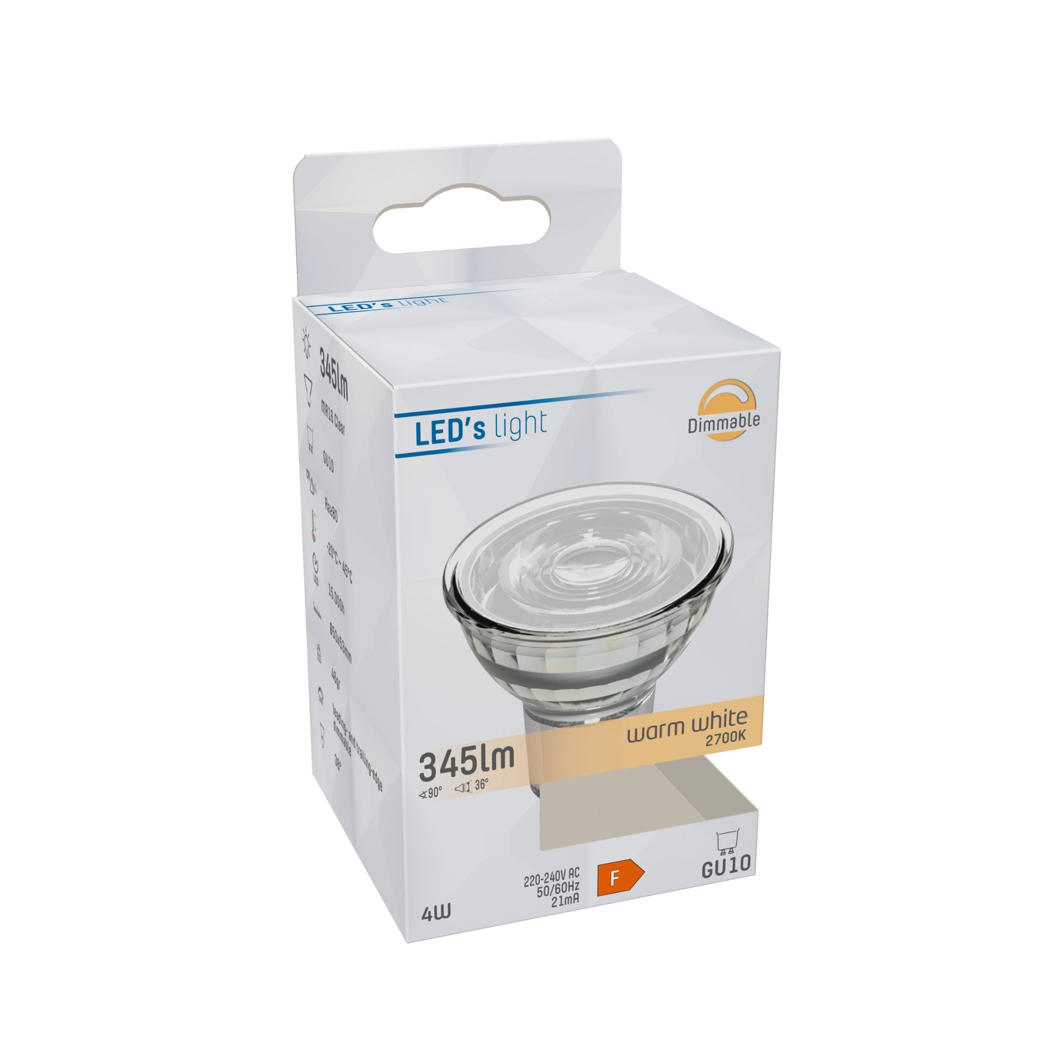 ProDim LED GU10 Spot - Helder - Dimbaar warm wit licht - 4W vervangt 50W Dimbare spotjes led.gl