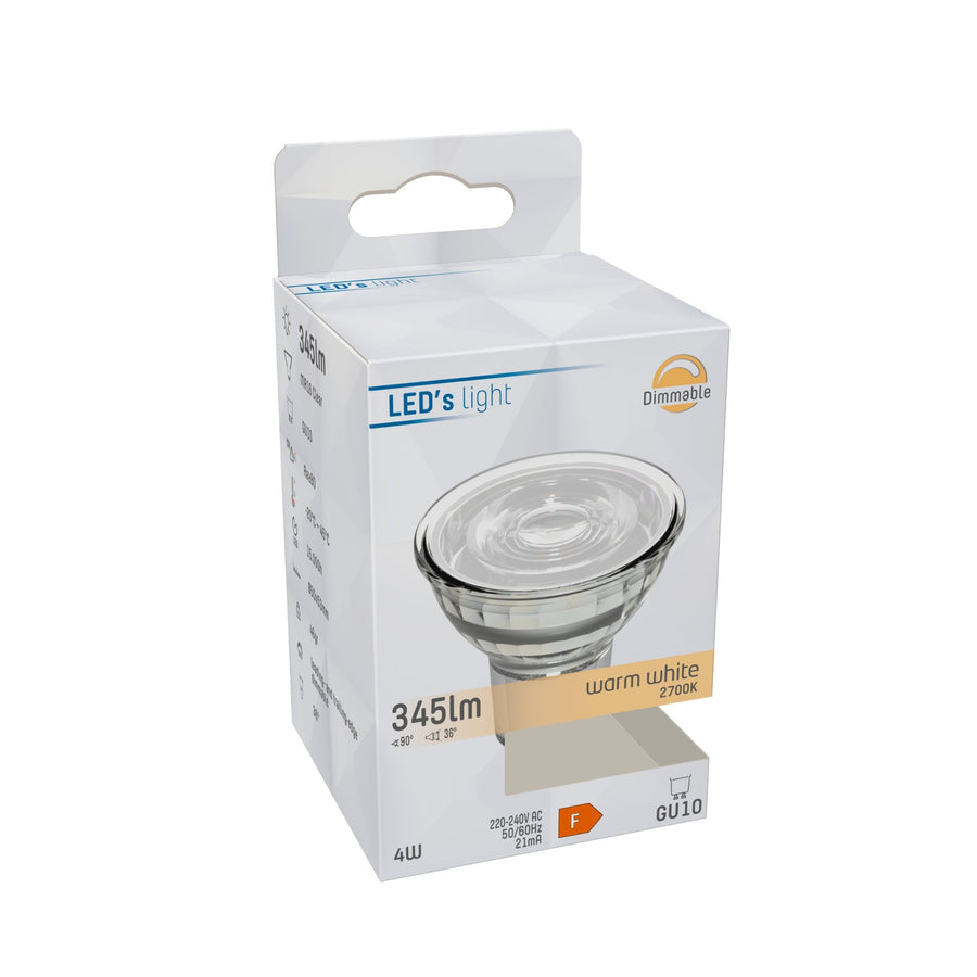 ProDim LED GU10 Spot - Helder - Dimbaar warm wit licht - 4W vervangt 50W Dimbare spotjes led.gl