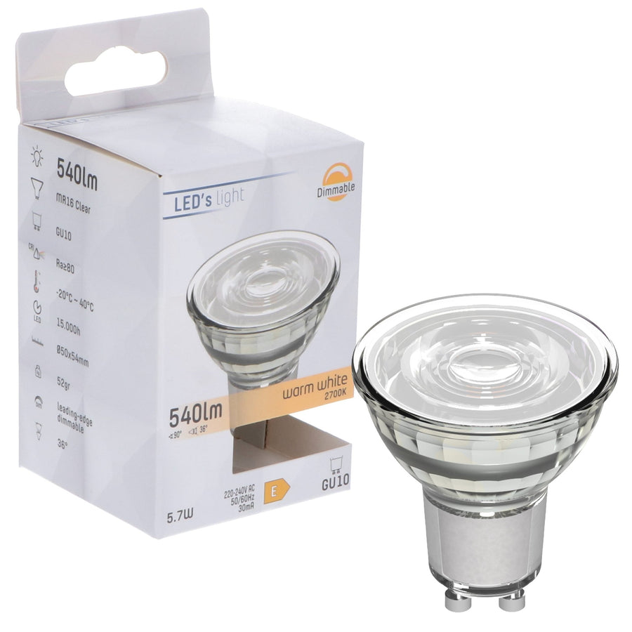 GU10 LED Lamp - Dimbaar warm wit licht - 5W vervangt 75W - 1 spot Dimbare spotjes led.gl