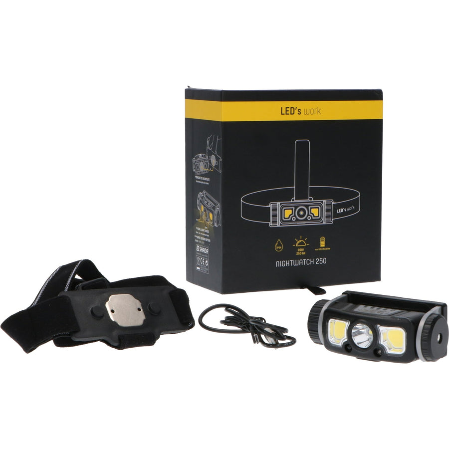 Professional LED Hoofdlamp op accu met zoomfunctie - Oplaadbaar - IP44 - Dimbaar - 250 lm Hoofdlampen led.gl