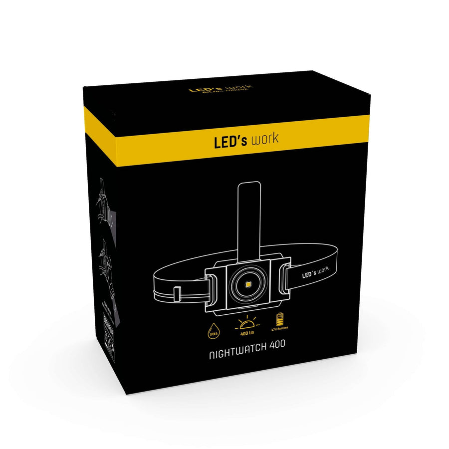 LED's Work Hoofdlamp op batterijen - Met zoomfunctie - Dimbaar - IP44 waterdicht - 400 Lumen Hoofdlampen led.gl