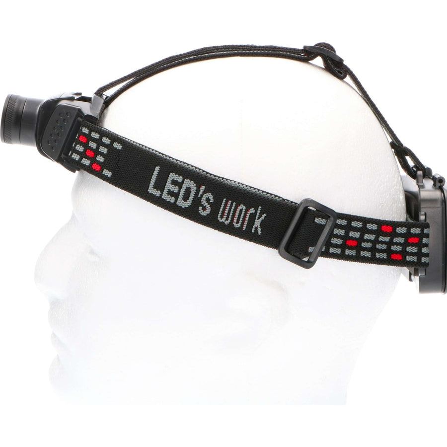 LED's Work Hoofdlamp op batterijen - Met zoomfunctie - Dimbaar - IP44 waterdicht - 400 Lumen Hoofdlampen led.gl