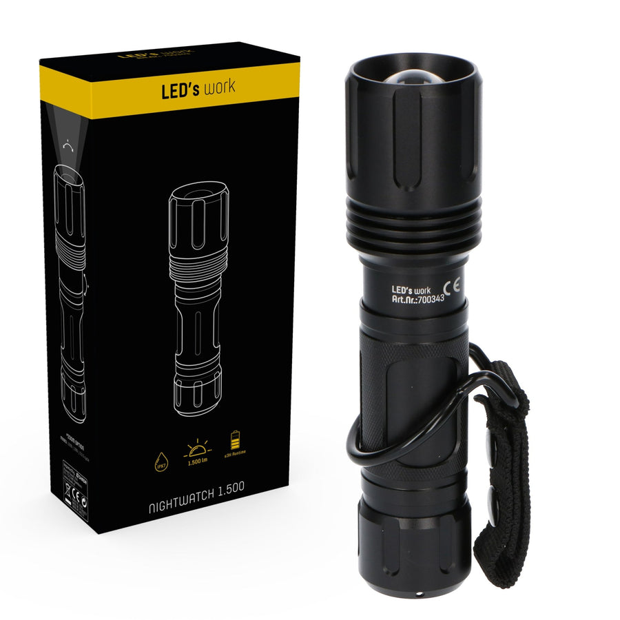 LED's Work Professional LED Zaklamp met Zoomfunctie 1500 - Waterdicht - Dimbaar Zaklampen led.gl