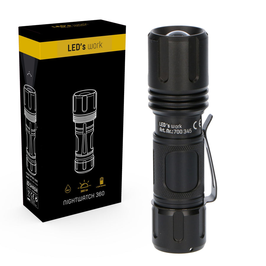 LED's Work Professional LED Zaklamp met Zoomfunctie 360 - Waterdicht - Dimbaar Zaklampen led.gl