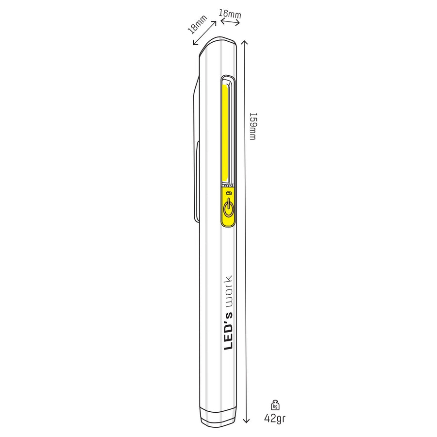 LED's Work Looplamp met Accu 150 - Ultra compact - Draadloos & Oplaadbaar - 2 lichtpunten Looplampen led.gl