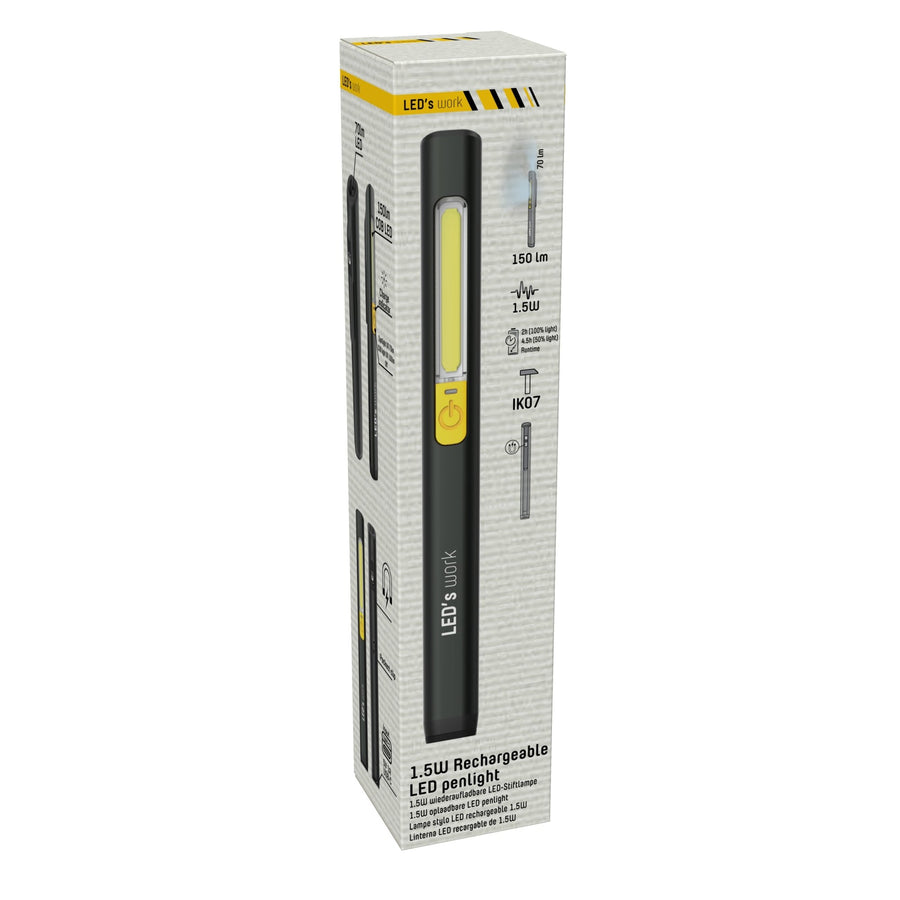 LED's Work Looplamp met Accu 150 - Ultra compact - Draadloos & Oplaadbaar - 2 lichtpunten Looplampen led.gl