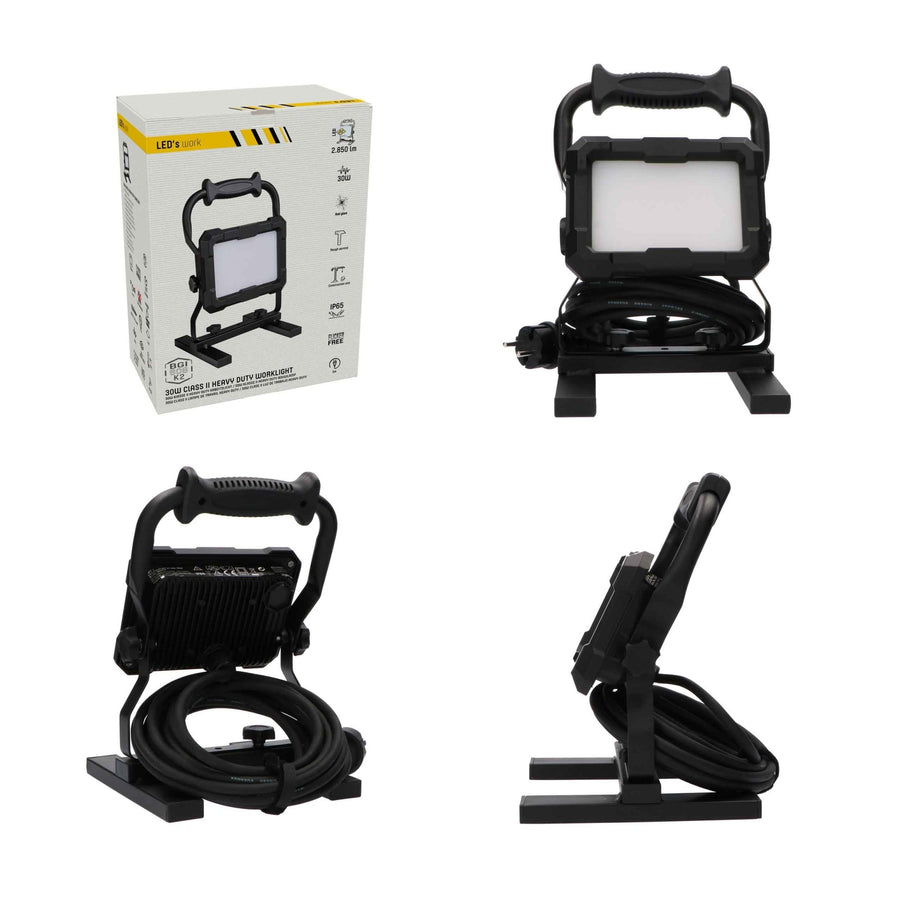LED's Work Professionele LED Bouwlamp 2850 - Rough Service Tested - 5 meter snoer - 30W - IP65 Bouwlampen led.gl