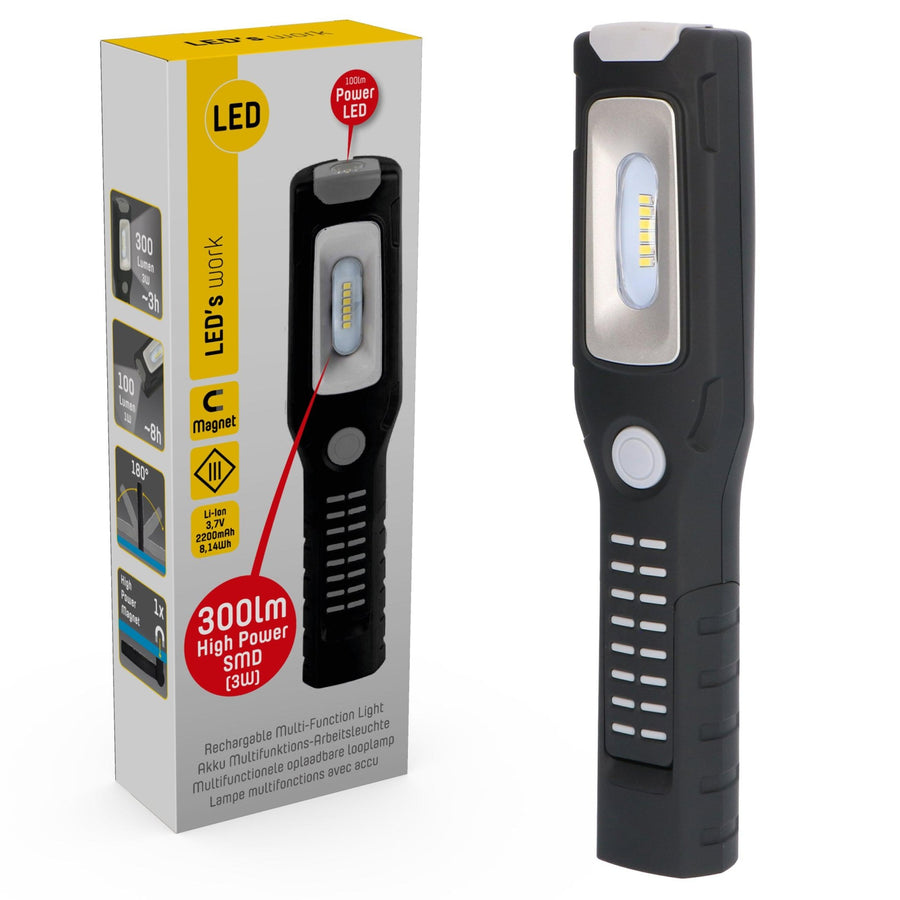 LED's Work Looplamp op Accu 300 - Oplaadbaar & draadloos - 2 lichtpunten Looplampen led.gl