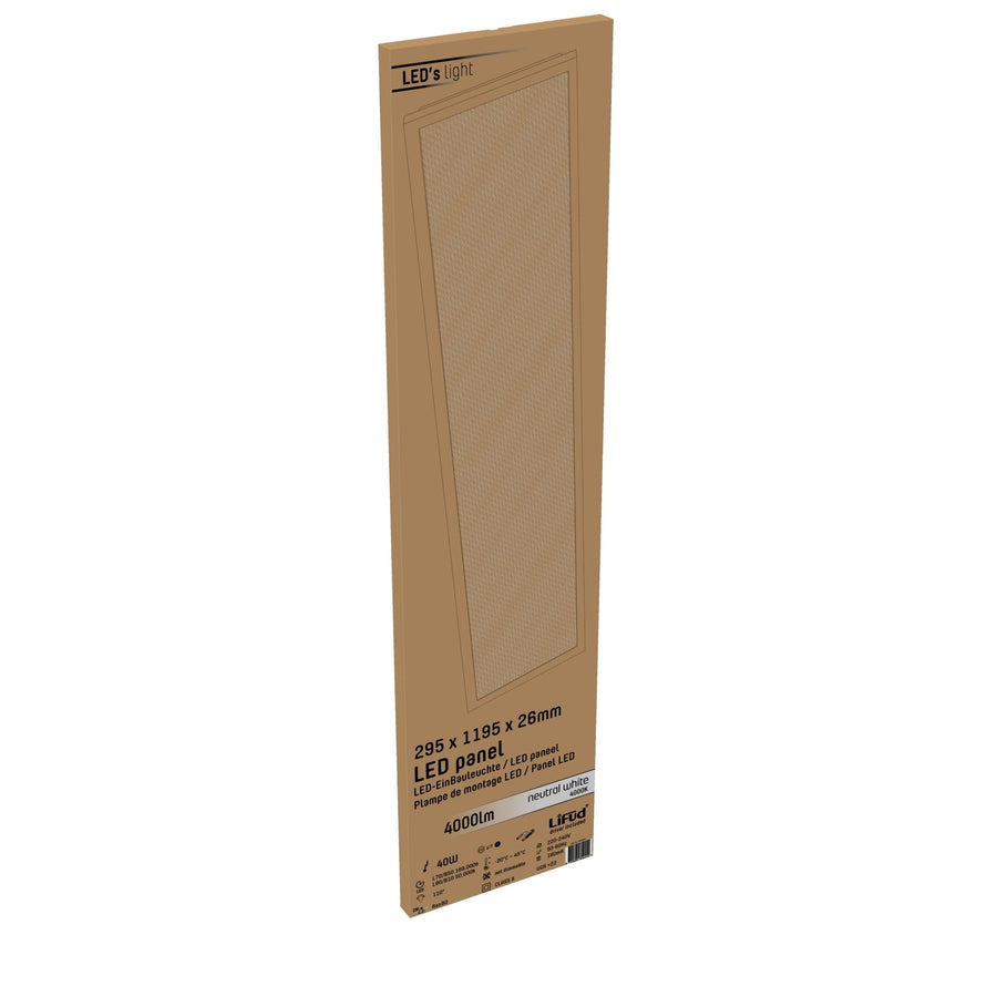 LED's Light LED Paneel 30 x 120 cm - Rechthoekig - Koel wit (4000K) - 4000 Lumen - 40W Panelen led.gl
