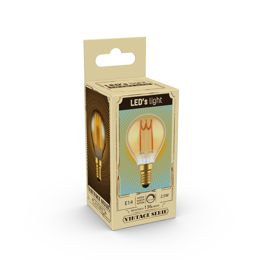 Proventa DECO LED Filament lamp E14 - Model XS globe - Dimbaar - _ 45 mm - Extra warm wit Lichtbronnen led.gl