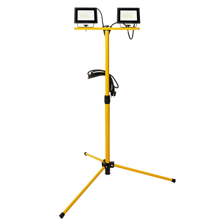 LED's Work 2 x 20W Bouwlamp met DUO Statief 4250 - IP54 waterdicht - In hoogte verstelbaar tot 1,20 meter Bouwlampen led.gl