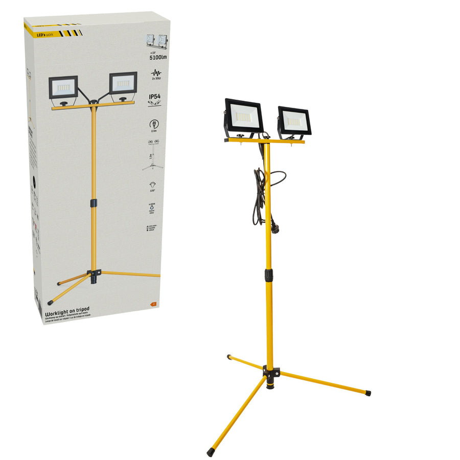 ProWork DUO Tripod LED werklampen op statief - In hoogte verstelbaar - 6370 lm Bouwlampen led.gl