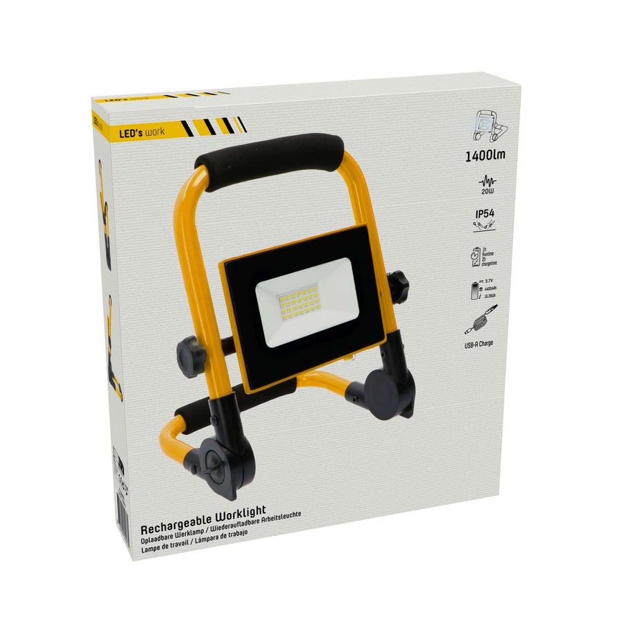 LED's Work Bouwlamp 1400 - Inklapbaar & Draaibaar - Stof- en waterbestendig - 20W Werklampen led.gl
