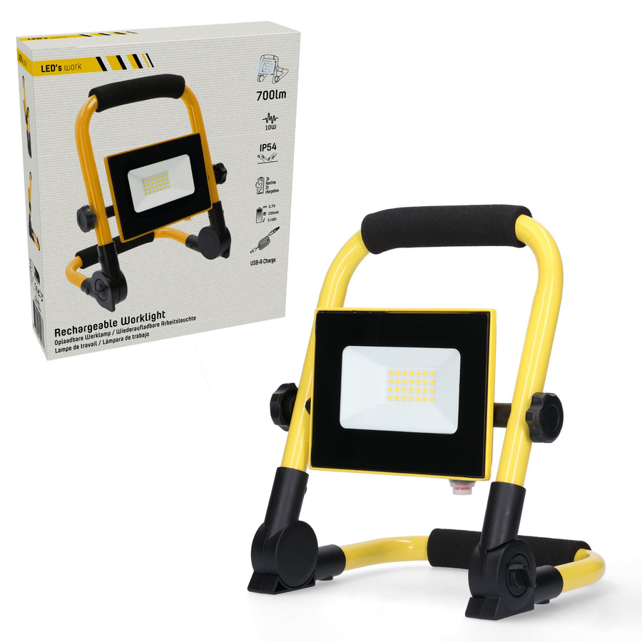 LED's Work Bouwlamp 700 - Inklapbaar & Draaibaar - Stof- en waterbestendig - 10W Werklampen led.gl
