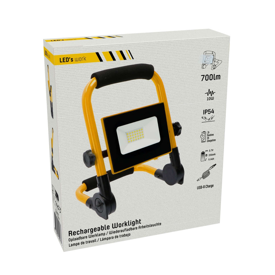 LED's Work Bouwlamp 700 - Inklapbaar & Draaibaar - Stof- en waterbestendig - 10W Werklampen led.gl