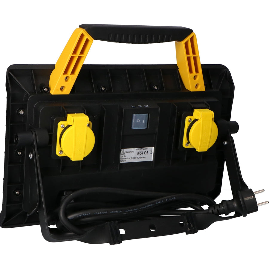 LED's Work Bouwlamp 5000 - 2 extra stopcontacten - 3 meter snoer - IP54 water- en stofbestendig Bouwlampen led.gl