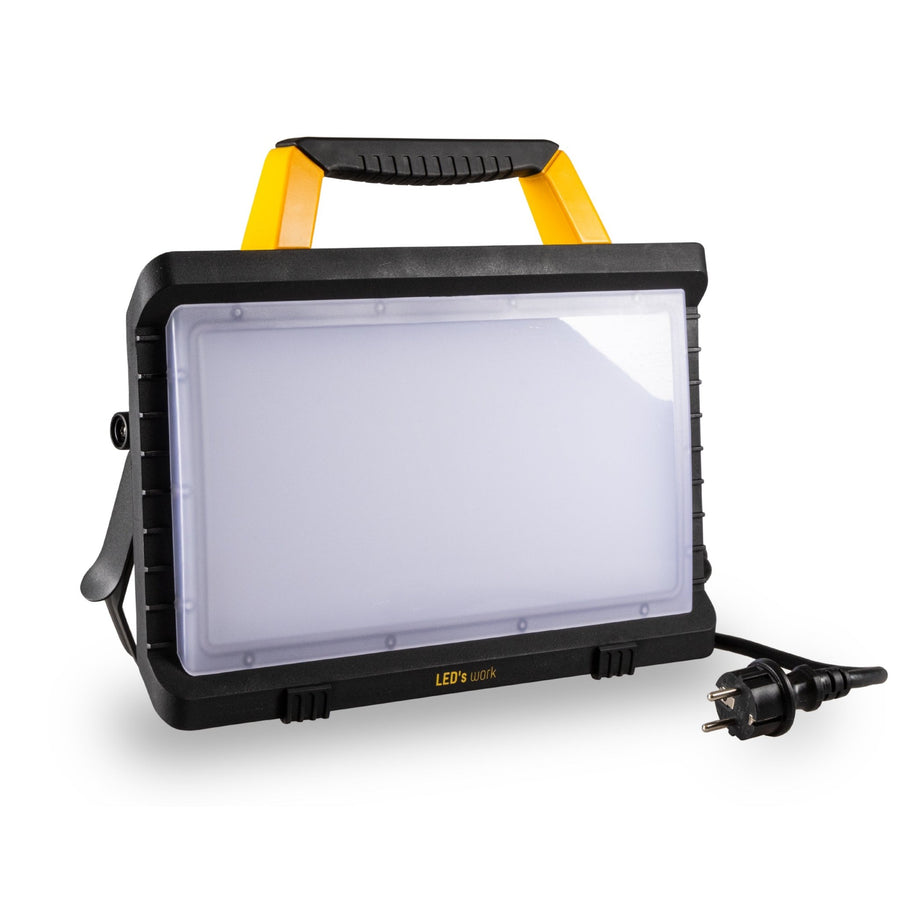 LED's Work Bouwlamp 5000 - 2 extra stopcontacten - 3 meter snoer - IP54 water- en stofbestendig Bouwlampen led.gl