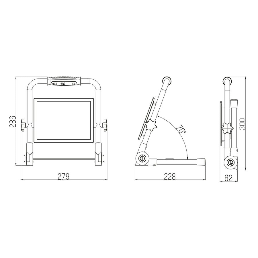 LED's Work Werklamp 4250 - 3 meter snoer - Olie- en zuurbestendige kabel - IP65 waterdicht - 50W Bouwlampen led.gl