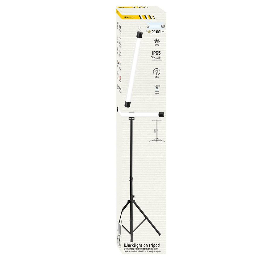 LED's Work Bouwlamp op Statief 1500 - In hoogte verstelbaar tot 120 cm en draaibaar - Lichtgewicht - 20W Bouwlampen led.gl