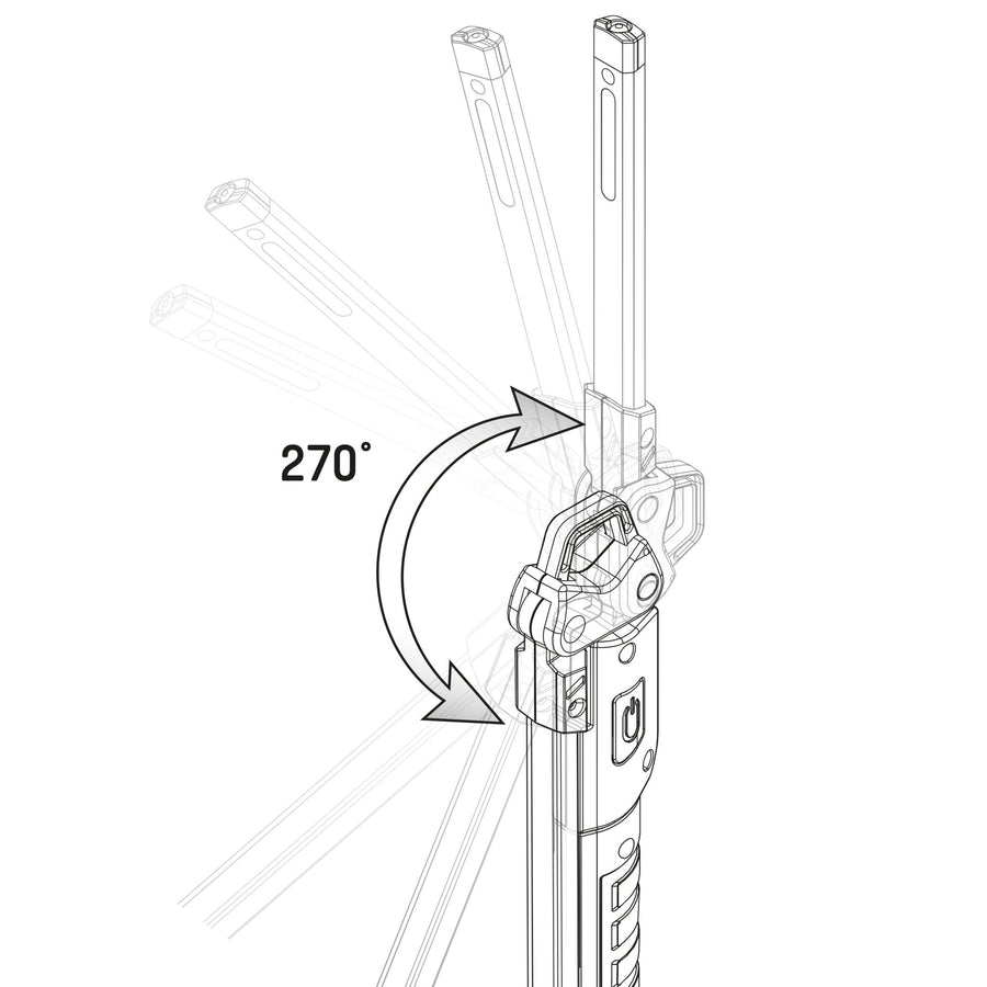 LED's Work Oplaadbare Looplamp 300 - Inspectielamp - Inklapbaar & Draadloos - Met magneet en haak Bouwlampen led.gl