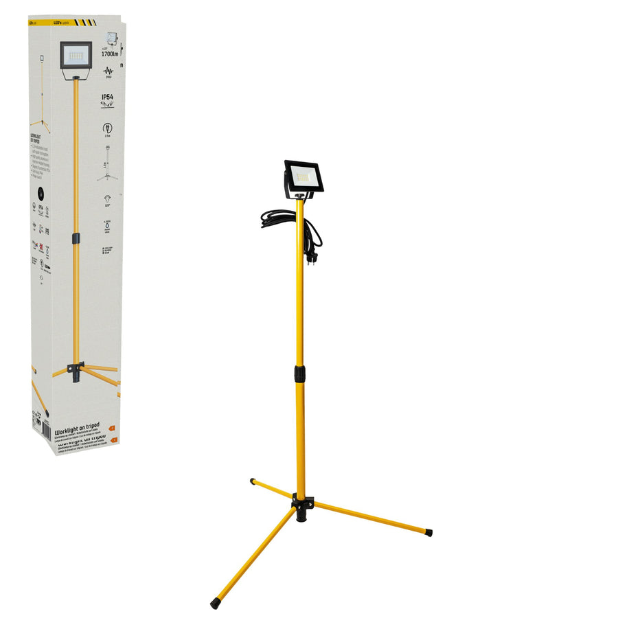 LED's Work 1 x 20W ProWork Tripod LED Bouwlamp op statief - In hoogte verstelbaar - 2125 lm Bouwlampen led.gl