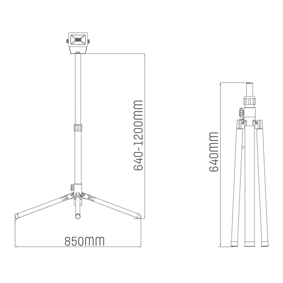 LED's Work 1 x 30W ProWork Tripod LED Bouwlamp op statief - In hoogte verstelbaar - 3180 lm Bouwlampen led.gl