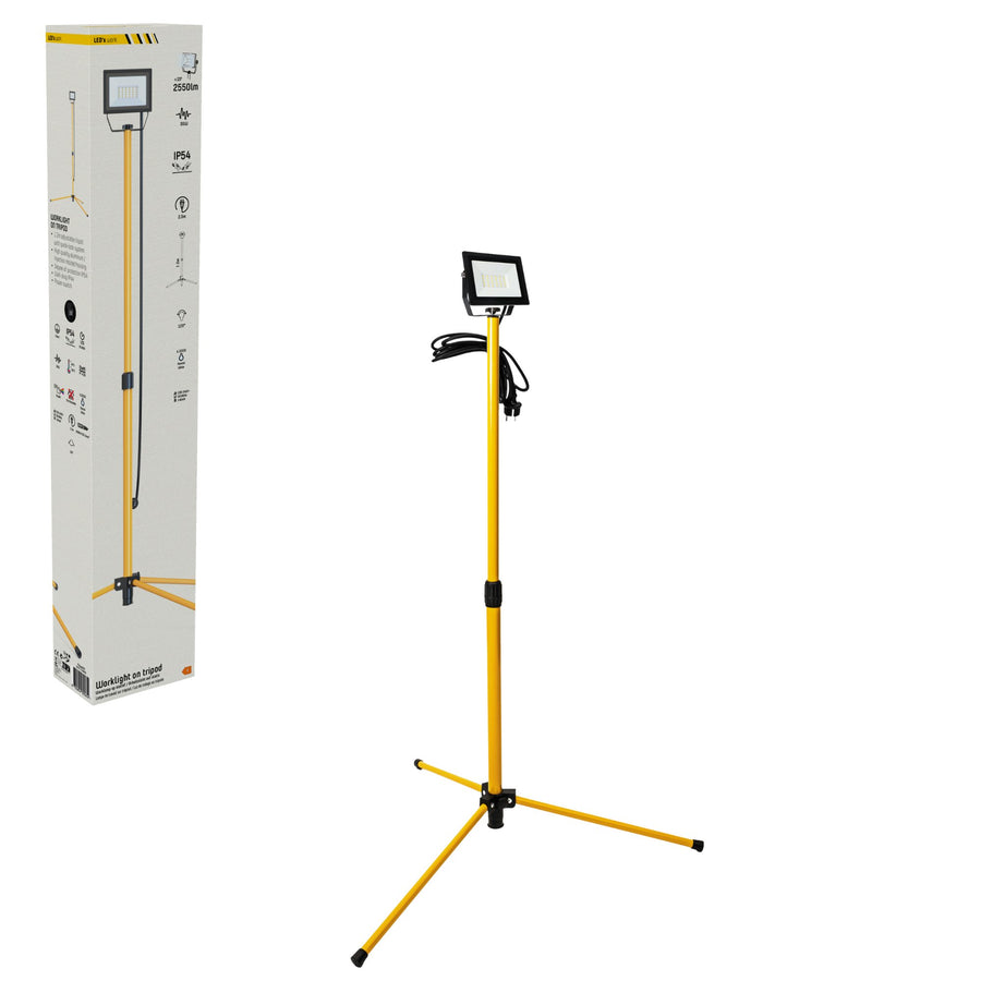 LED's Work 1 x 30W ProWork Tripod LED Bouwlamp op statief - In hoogte verstelbaar - 3180 lm Bouwlampen led.gl