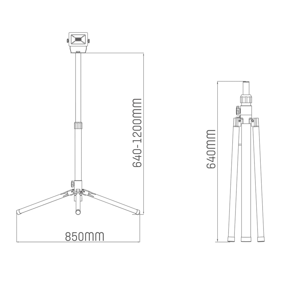 LED's Work 1 x 50W Tripod LED Bouwlamp op statief - In hoogte verstelbaar - 4250 lm Bouwlampen led.gl