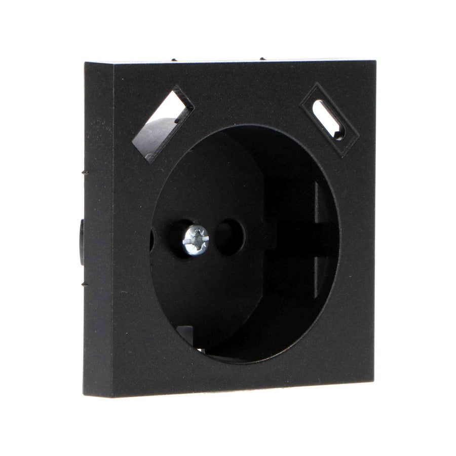 Reflex Inlegplaat voor wandcontactdoos met USB-C & USB - Zwart Stekkers led.gl