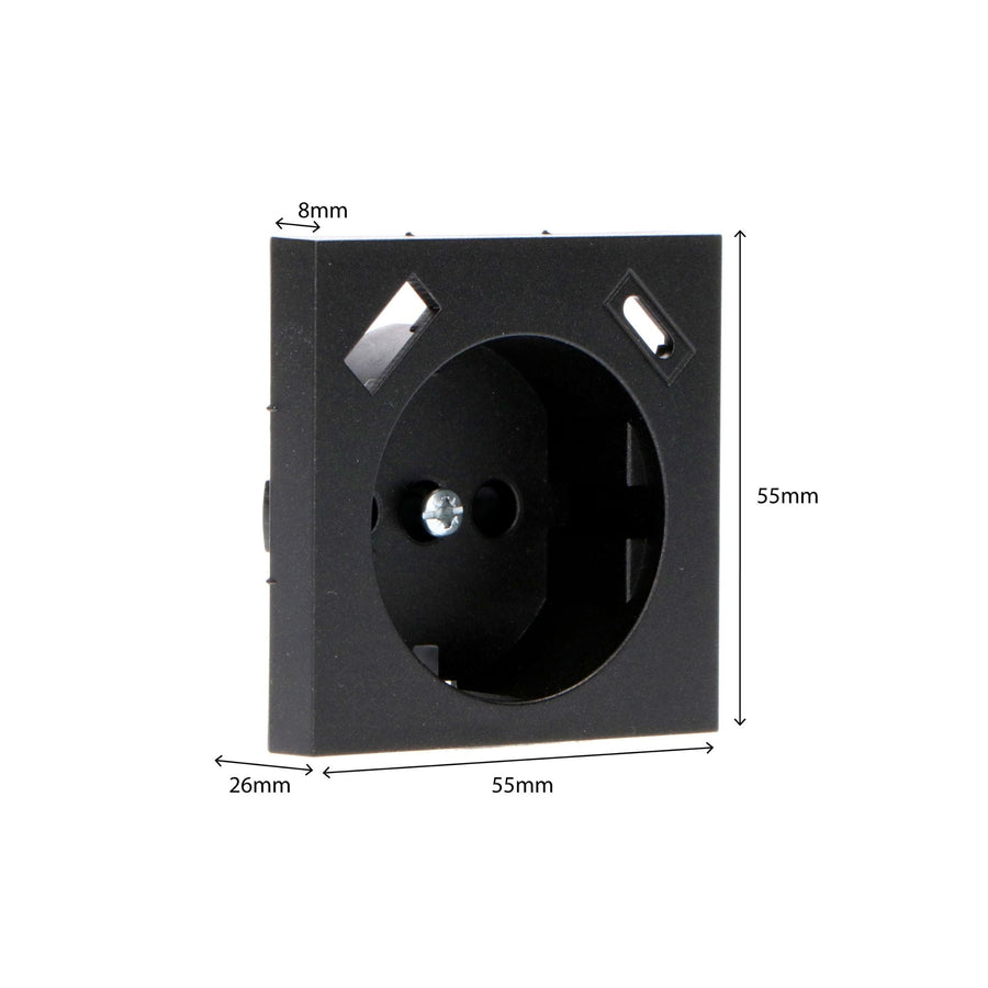 Reflex Inlegplaat voor wandcontactdoos met USB-C & USB - Zwart Stekkers led.gl
