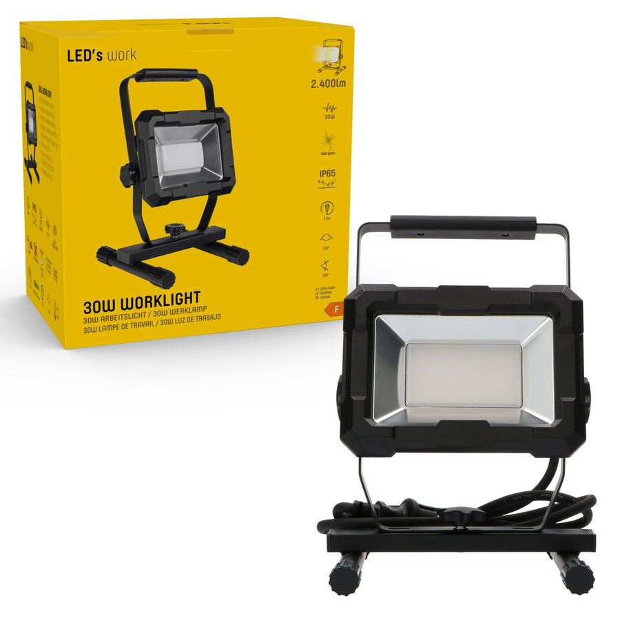 LED's Work Werklamp 2400 - Robuuste behuizing - Extra sterk snoer 150 cm - IP65 waterdicht - 30W Werklampen led.gl