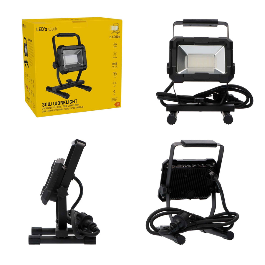LED's Work Werklamp 2400 - Robuuste behuizing - Extra sterk snoer 150 cm - IP65 waterdicht - 30W Werklampen led.gl