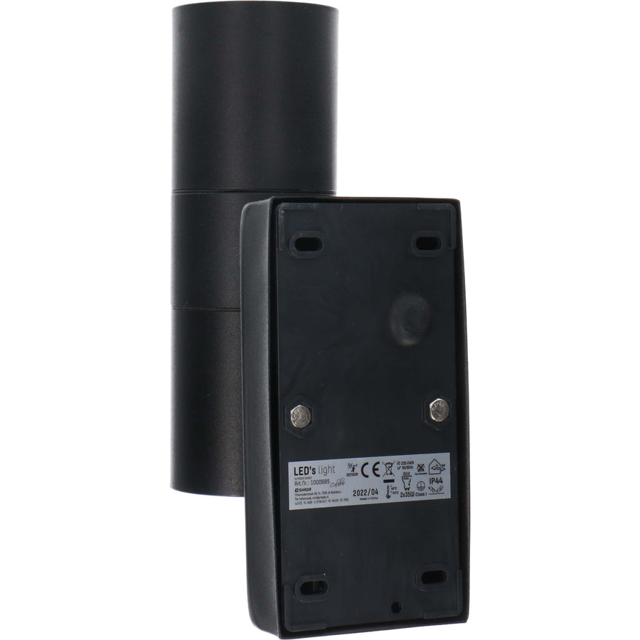 LED's Light RVS LED Buitenlamp met Bewegingssensor - 2 lichts up & down - IP44 - Zwart Buitenlampen led.gl