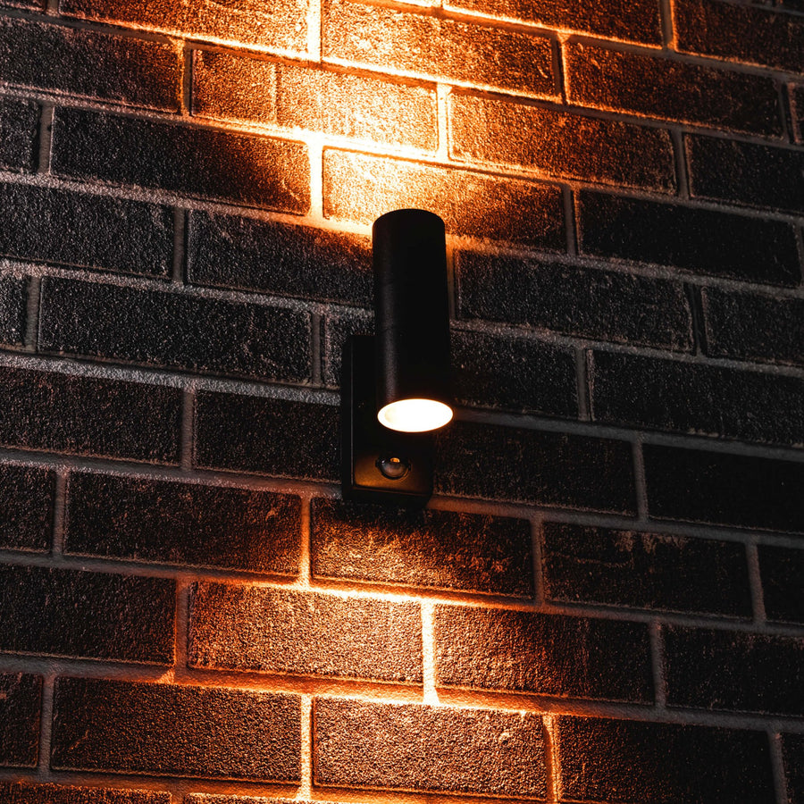 LED's Light RVS LED Buitenlamp met Bewegingssensor - 2 lichts up & down - IP44 - Zwart Buitenlampen led.gl