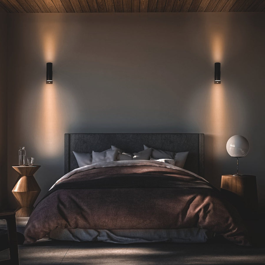 LED's Light RVS LED Buitenlamp met Bewegingssensor - 2 lichts up & down - IP44 - Zwart Buitenlampen led.gl