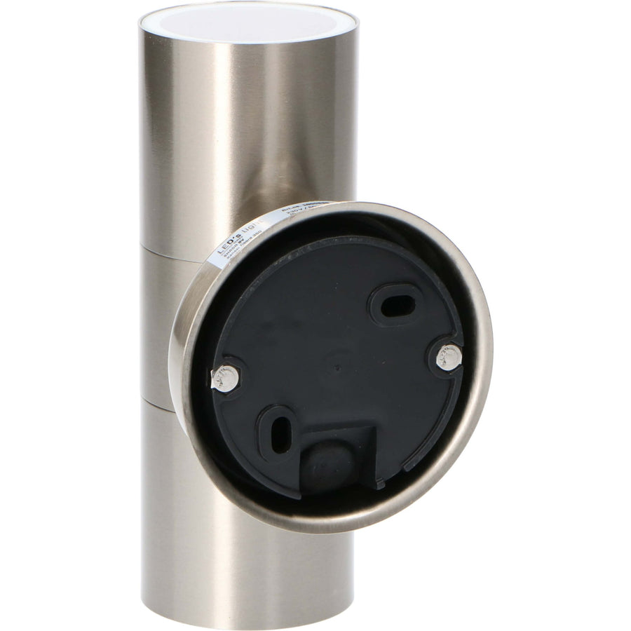 3 pack LED's Light RVS LED Muurlamp Buiten - Spot met 2 x GU10 fitting - Model Catania - IP44 - Zilver Spotjes led.gl