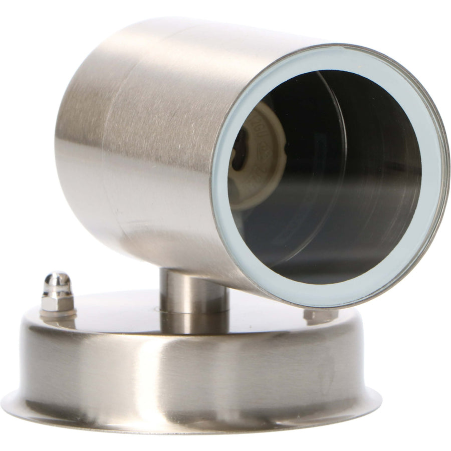 3 pack RVS LED Muurlamp Buiten - Spot met GU10 fitting - Model Monza - IP44 - Zilver Spotjes led.gl