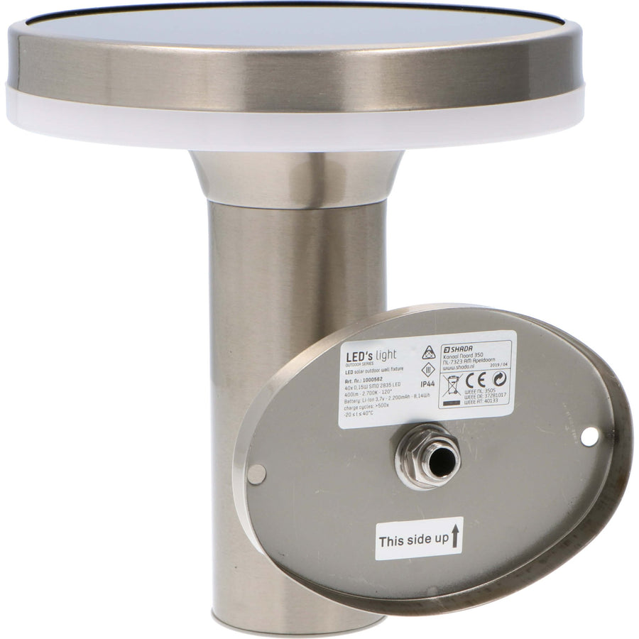 RVS Solar LED Buitenlamp met bewegingssensor - Draadloos - 3 standen - Zilver Buitenlampen led.gl