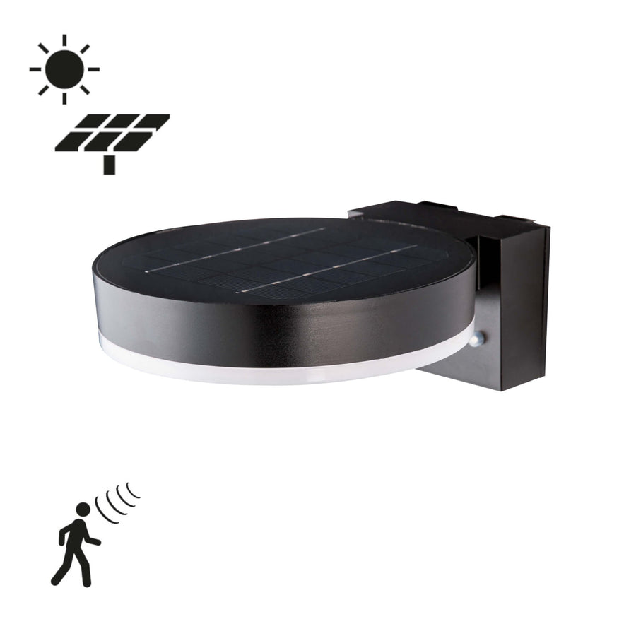 RVS Solar LED Buitenlamp met bewegingssensor - Draadloos - 3 standen - Zwart Buitenlampen led.gl
